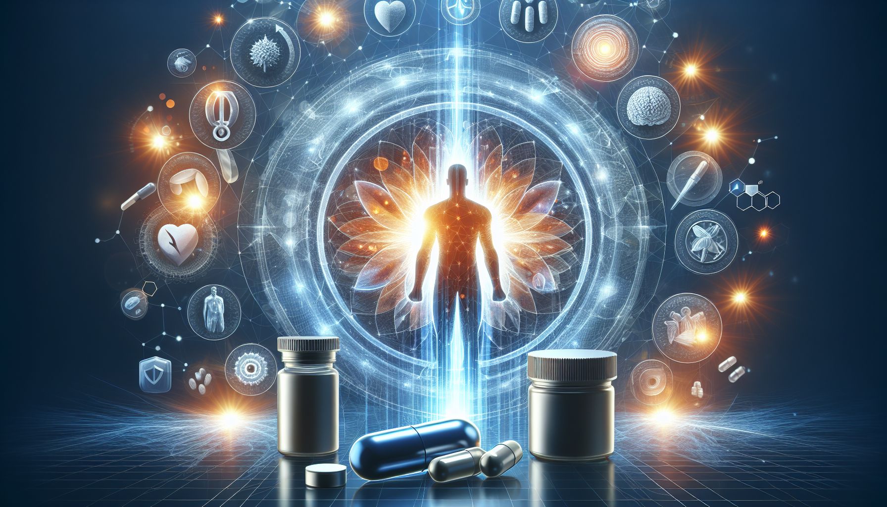 Image of various potency improvement supplements in a clinical setting